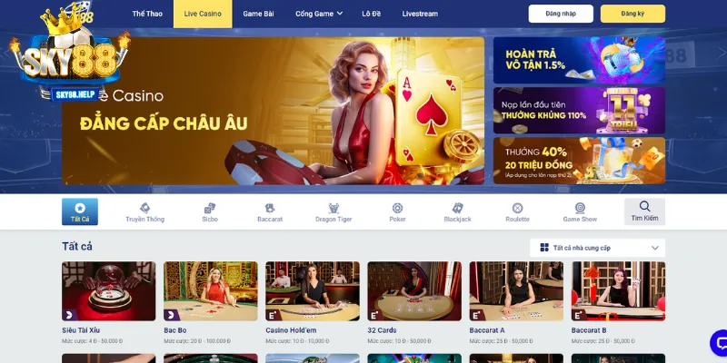 Casino Trực Tuyến tại sky88